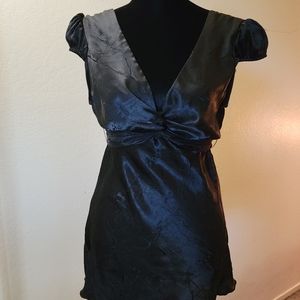 Speechless Black Silky Knotted Top